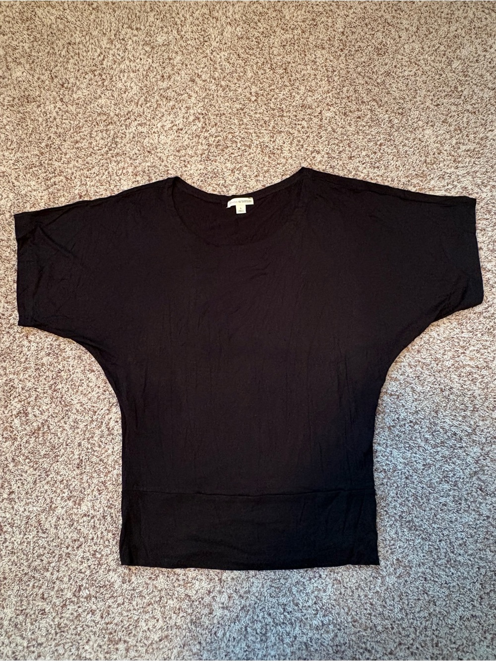 Zenana Outfitters Black Dolman Short Sleeve Top